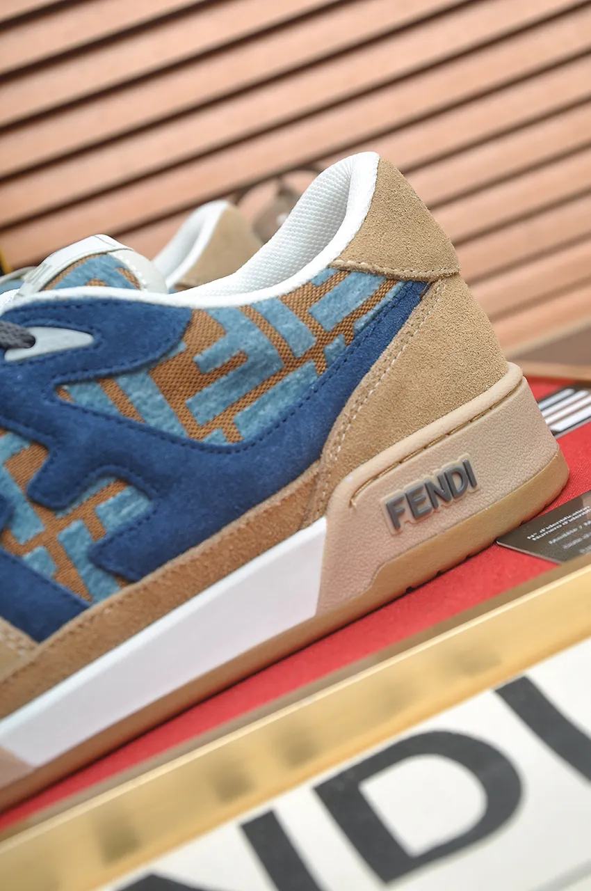 Men's shoes 💰600💶 [Fendi] The latest couple model 🔥 Many 💑 stars have the same style. FD match is a one-to-one replica of the original version. The first fendi match created by designer Kim Jones and Trainer basketball sneakers by Donkey. Material: Original silk leather. Lining: breathable mesh. Packaging: Original 1:1 matching high-end packaging. Size: Female 35-40 Male 38-44 (45 46. Custom-made (no return or exchange)